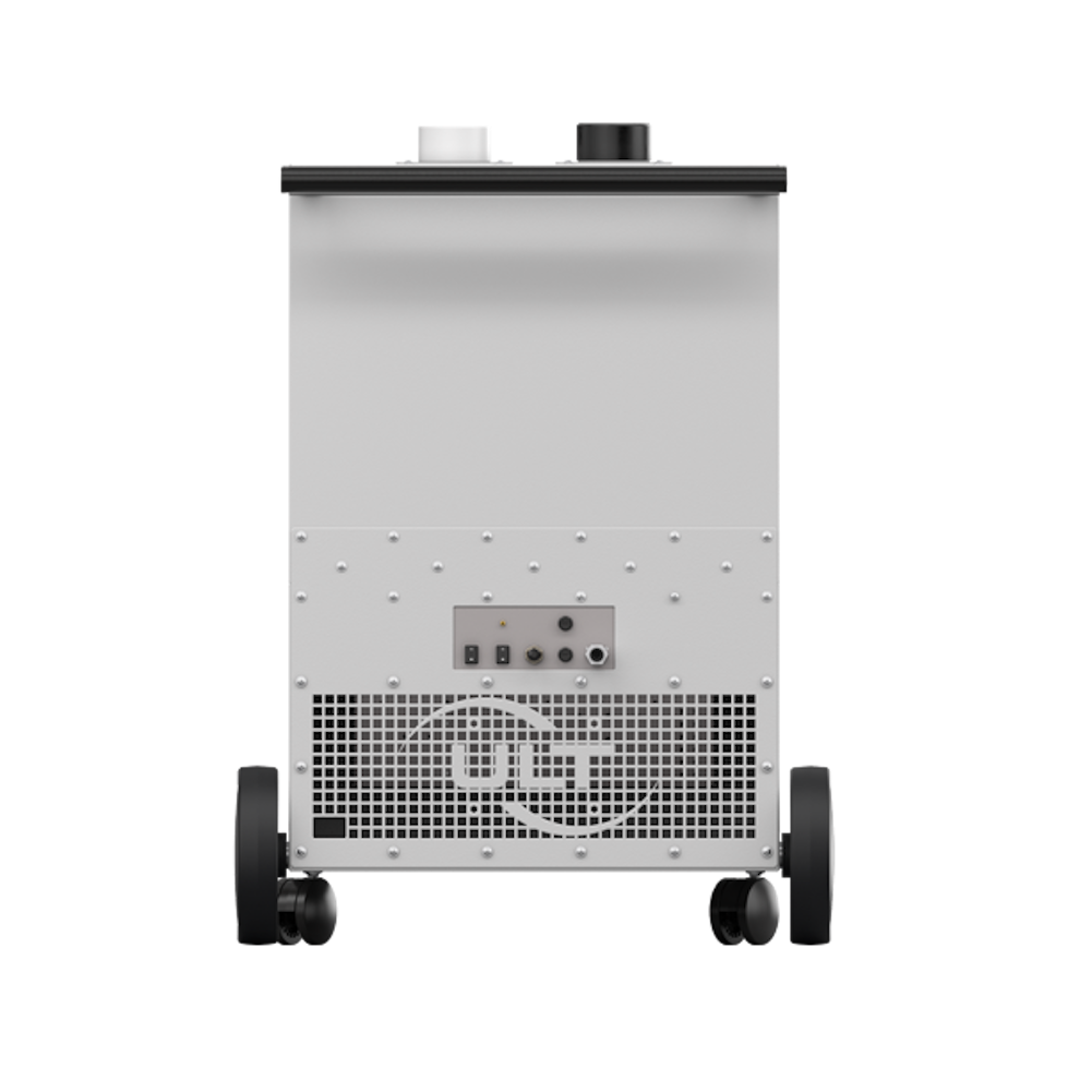 Rear view of the system with ULT logo on the exhaust grill