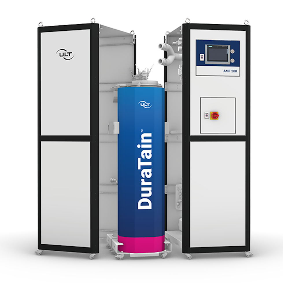 Ansicht von vorn mit offenen und transparenten Gehäusemoduel auf Rollen