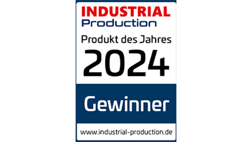 Industrial Production Produkt des Jahres Gewinner als Plakette