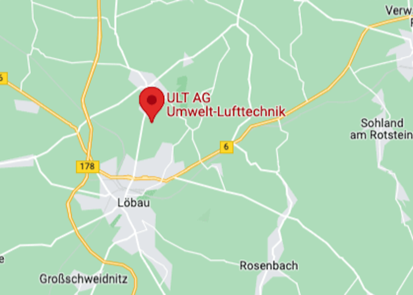 Kartenausschnitt Google Maps: ULT in Löbau
