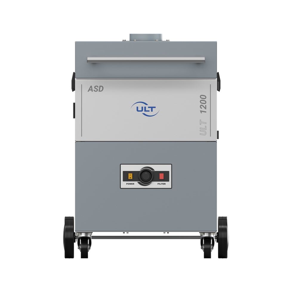 Front view of the ASD 1200 deduster with potentiometer and light elements