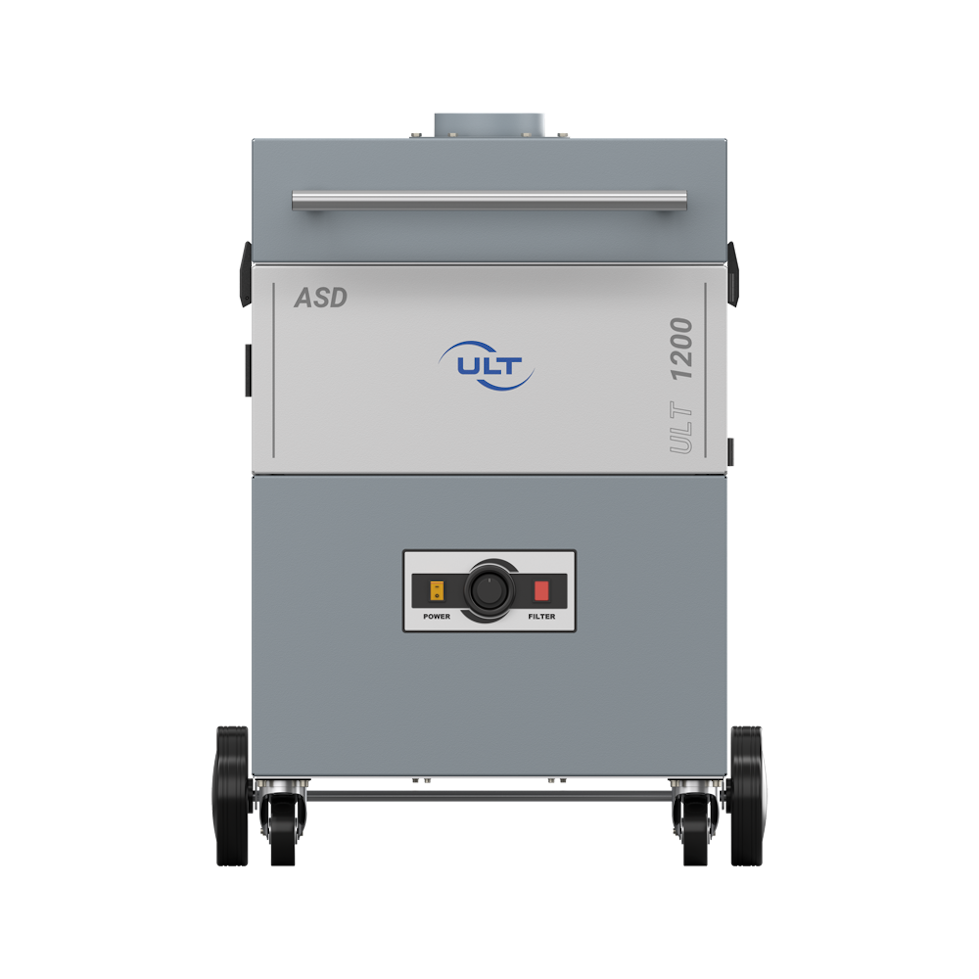 Vorderansicht des Entstaubers ASD 1200 mit Potentiometer und Leuchtelementen