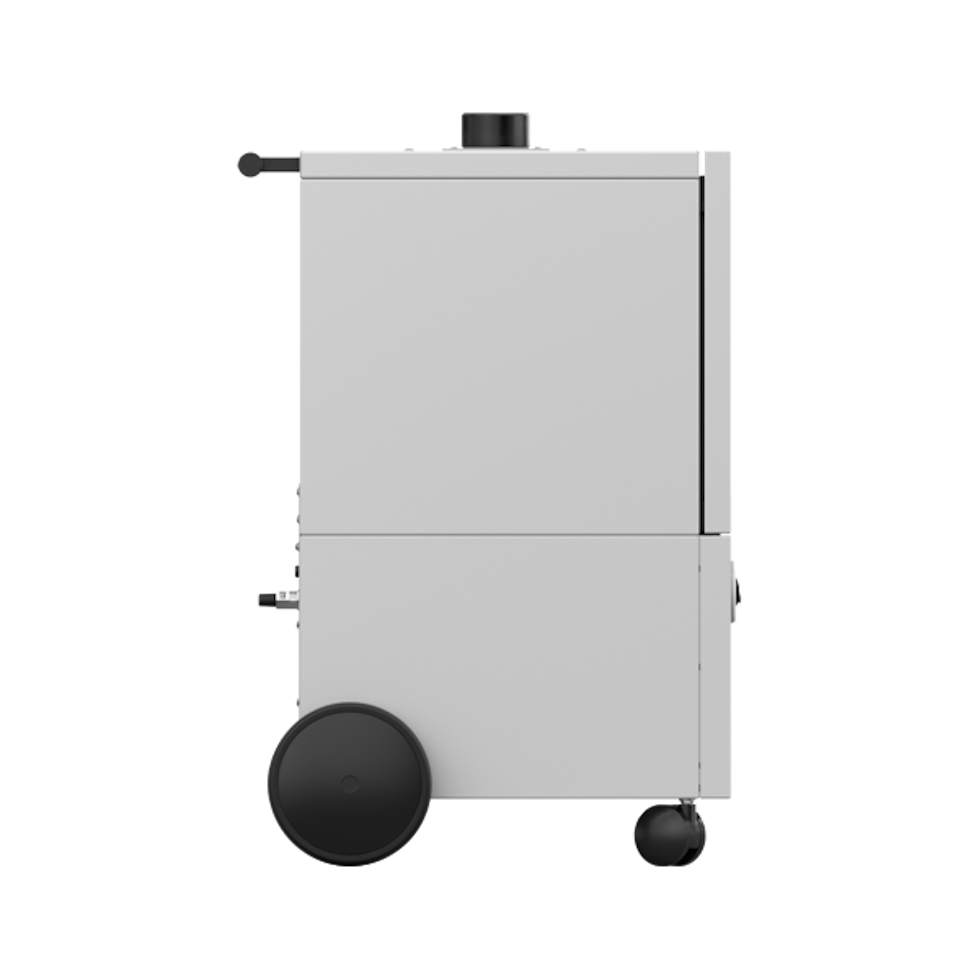 Rechte Seite des Systems mit unterschiedlich großen Rollen