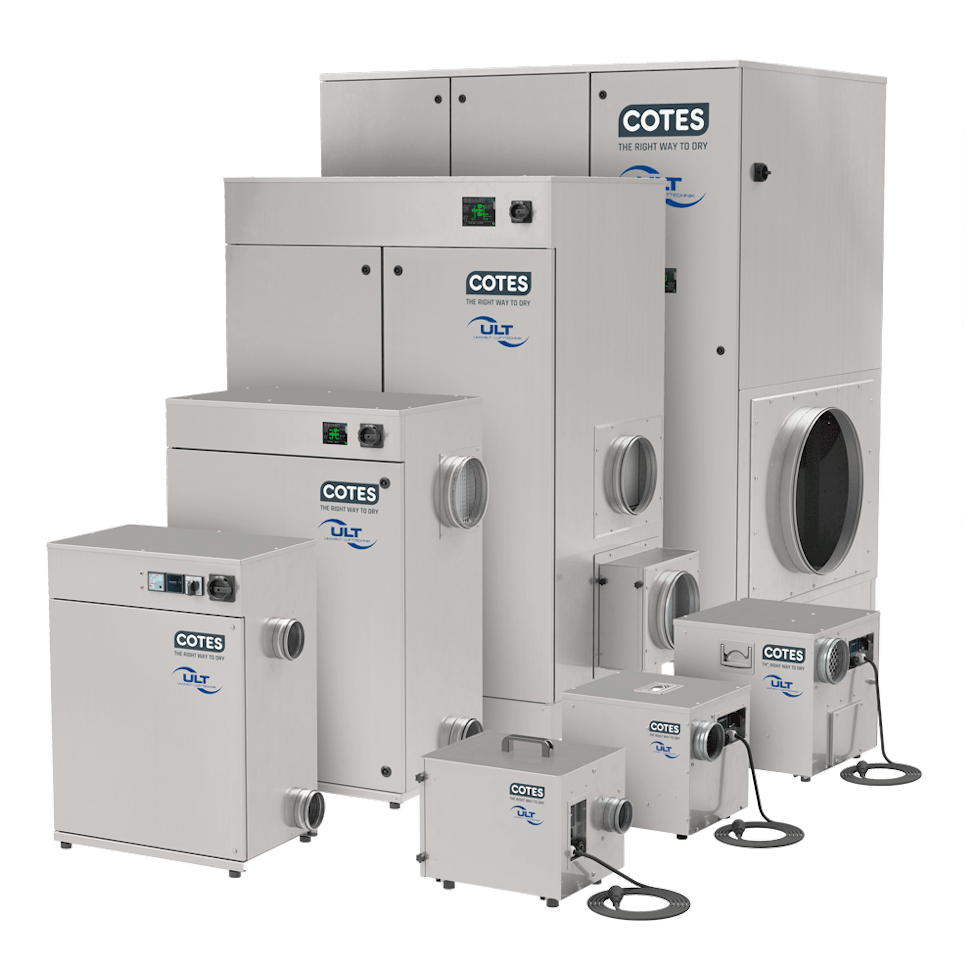 Module zur Prozesslufttrocknung Cotes-Geräte vor transparentem Hintergrund