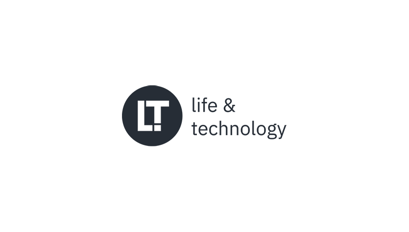 "Life and Technology" Logo auf transparentem Hintergrund