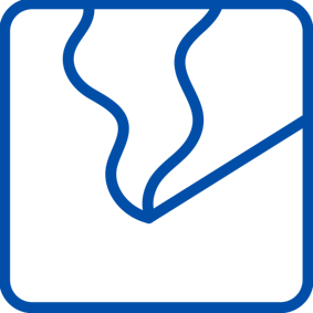 Blue icons with stylistic solder tip and occurring fume