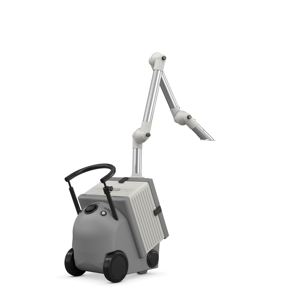 Mobile extraction device for changing workplaces