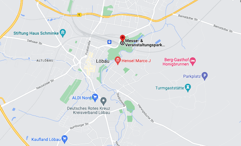 Kartenausschnitt Messehalle Löbau Maps Standort