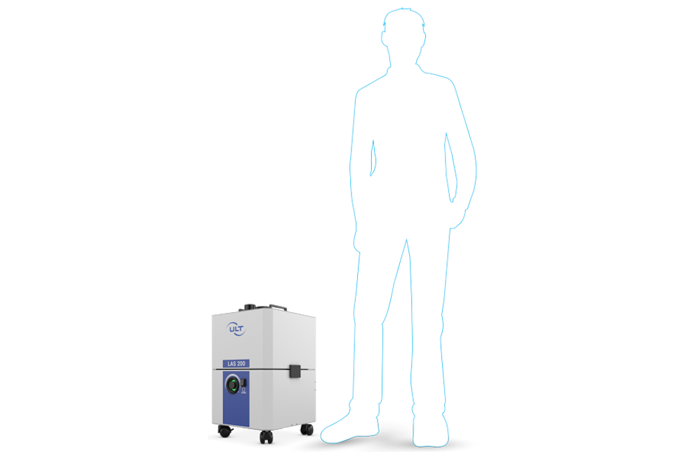 Dimensions of the mobile laser fume extractor