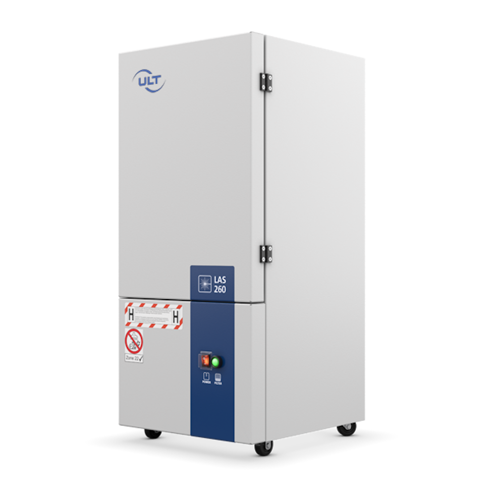 Seitlicher Blick von links auf das Gerät mit Rollen