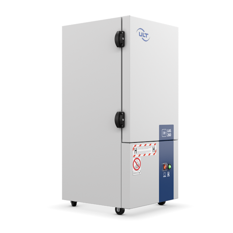 Seitlicher Blick von rechts auf die Absauganlage