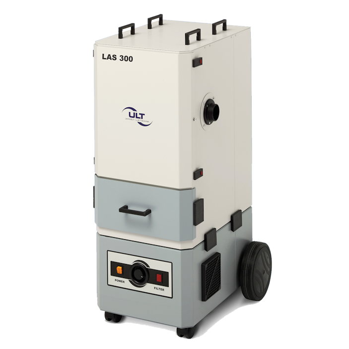Cuboid device with rollers and dust discharge tray