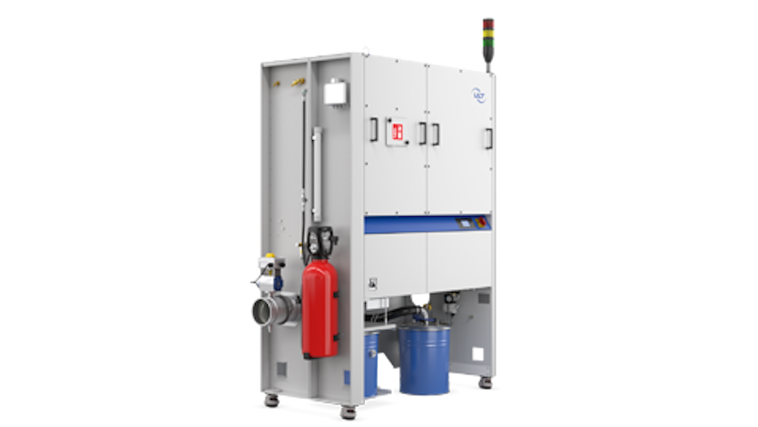 Device view from the right. The extraction system was specially developed for explosion protection