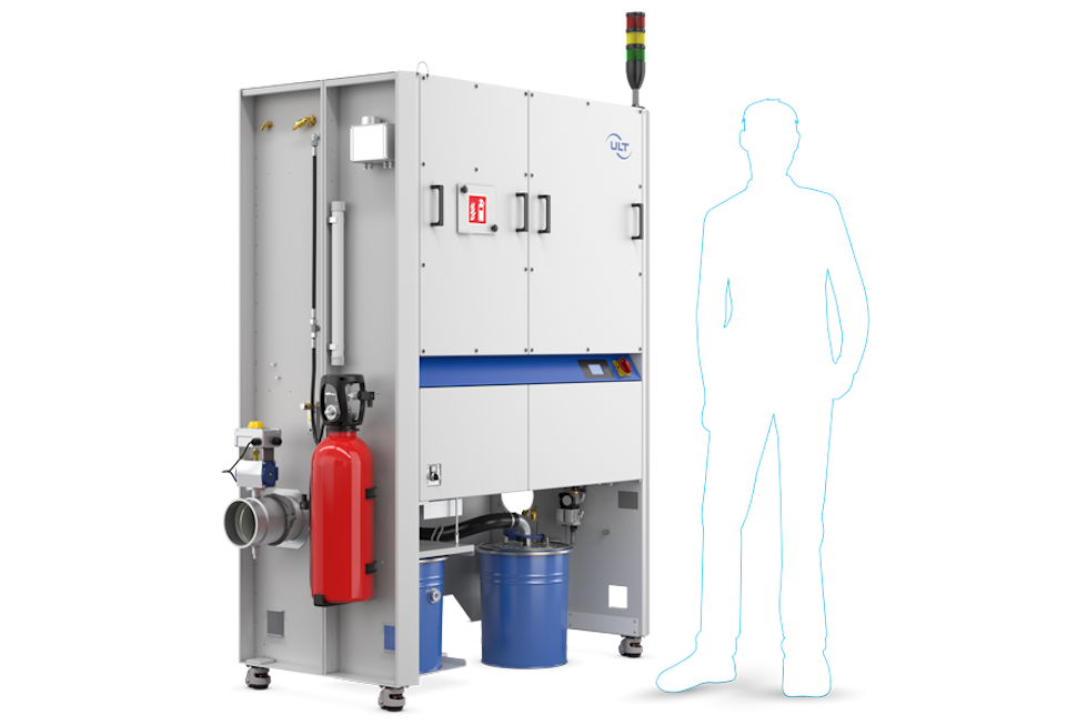 Dimensions of the laser fume extraction system LAS 800