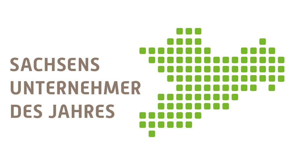 Logo Sachsens Unternehmer des Jahres (Schriftzug und Grafik)