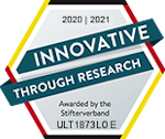Siegel Innovative Through Research 2020, 2021 auf transparentem Grund