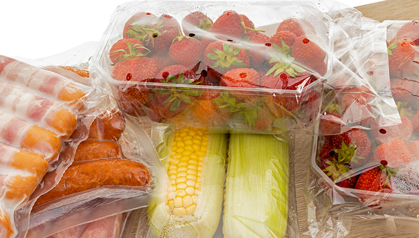 Würstchen, Mais, Erdbeeren – unter Schutzgas verpackt