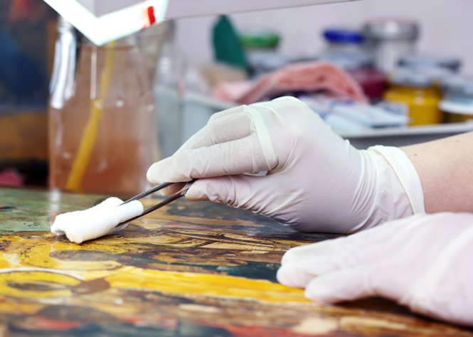 The restoration of paintings produces fumes that have to be extracted and filtered