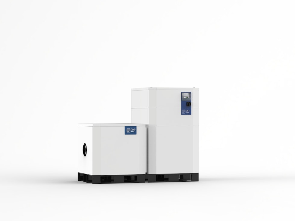 Beispiel für ein vorgeschaltetem Kühlermodul Gerät vor neutralem Hintergrund