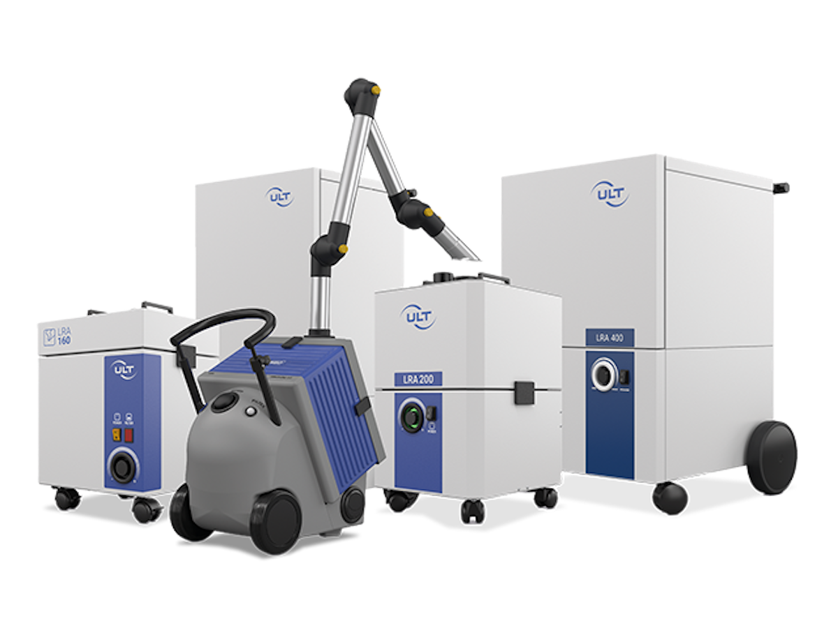 Several systems for solderi fume extraction assembled